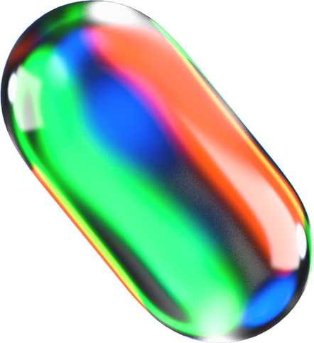 3D Glowing Glass Capsule